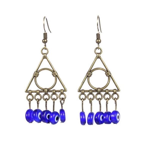 Evil Eye Drop Earrings HP Deathly Hallows Bronze - Picture 3 of 6